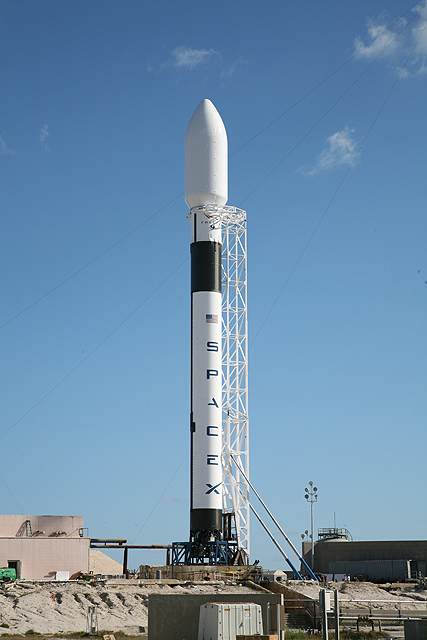 SpaceX Falcon 9 on the pad